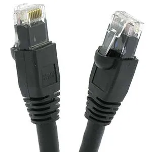 100Ft Cat6A UTP Ethernet Network Booted Cable Black