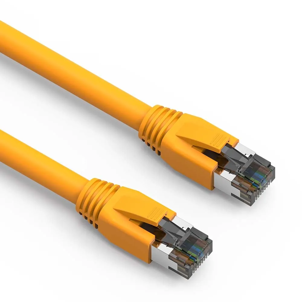 10Ft Cat.8 S/FTP Ethernet Network Cable 2GHz 40G Yellow 24AWG