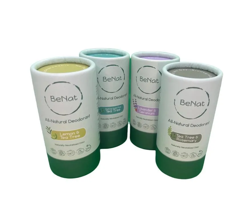 2-Pack All-Natural, Plastic-Free Deodorants by BeNat