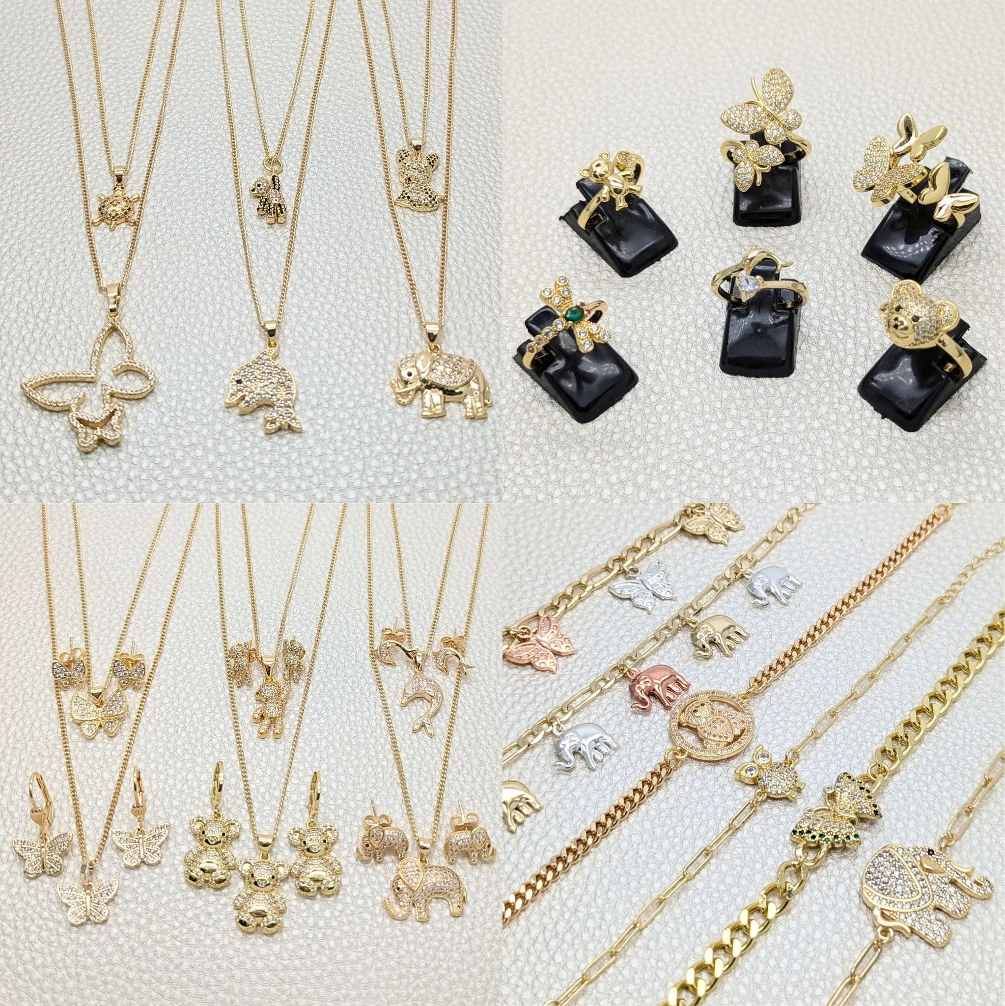 24 Animal Items ($4.12) ea in Gold Layered Oro Laminado Wholesale Box