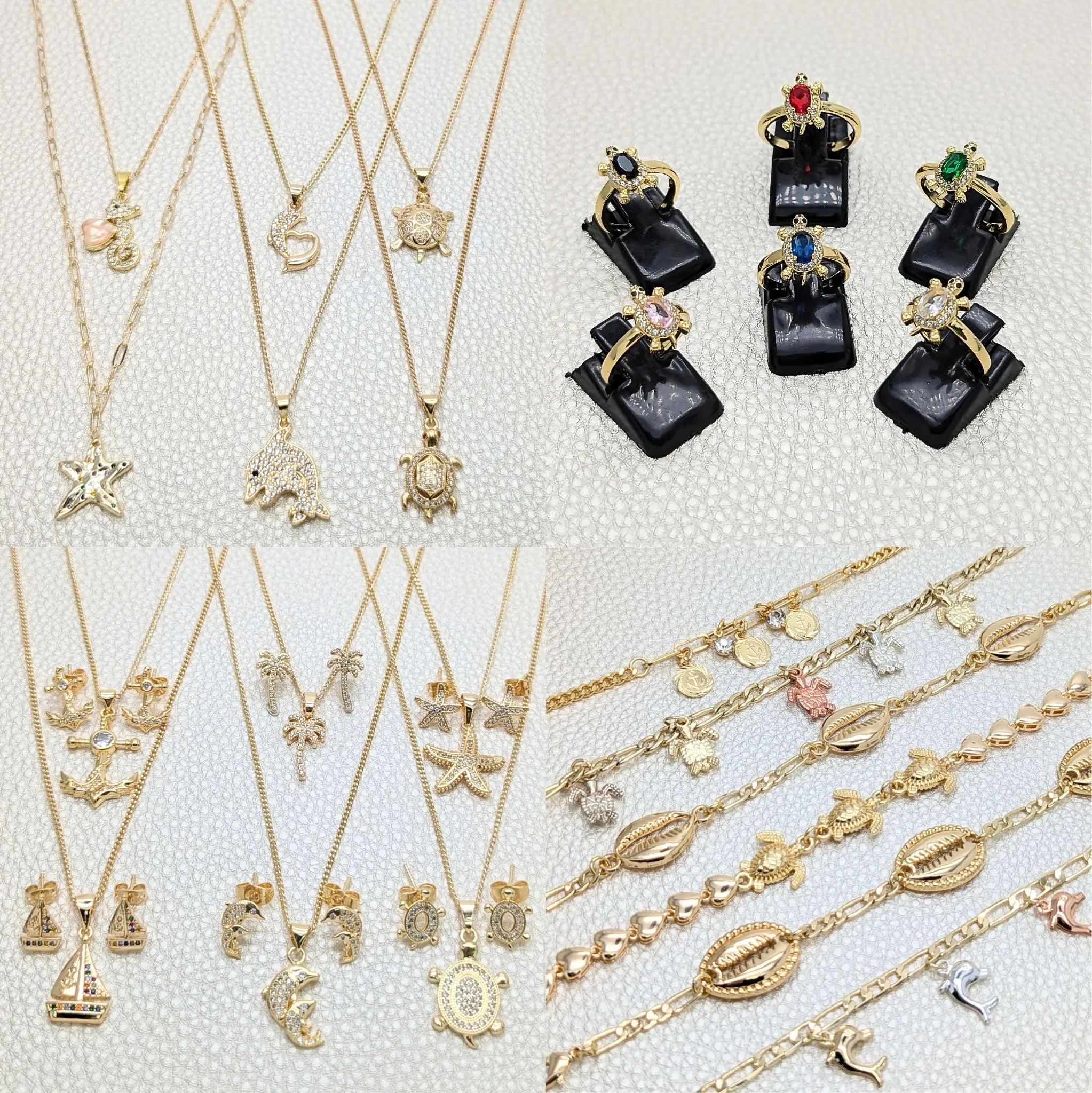 24 Marine Items ($4.12) ea in Gold Layered Oro Laminado Wholesale Box