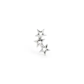 3 Star Silver Earring