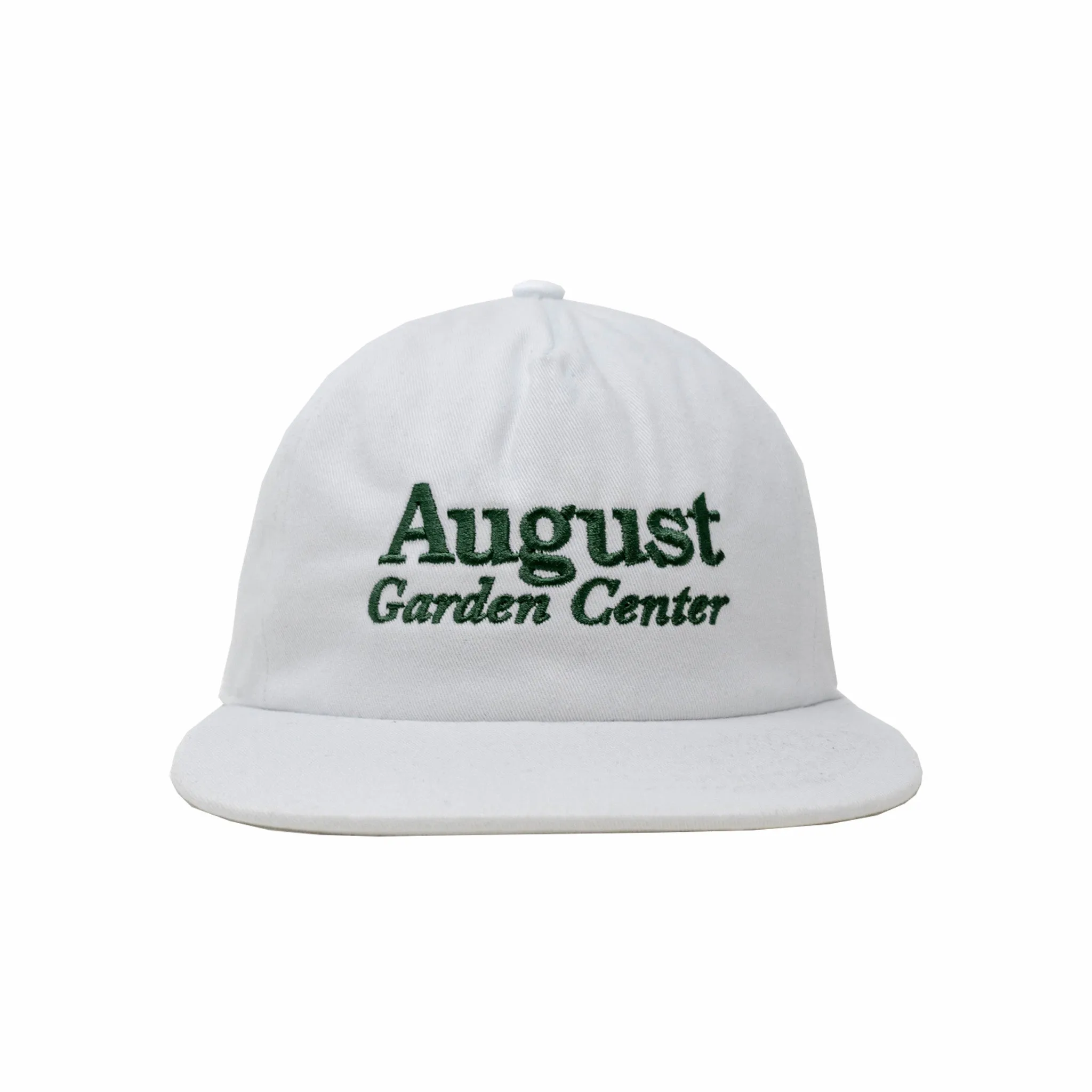 August "Garden Center" 5 Panel Pinch Front Strapback (White/Forest Green)