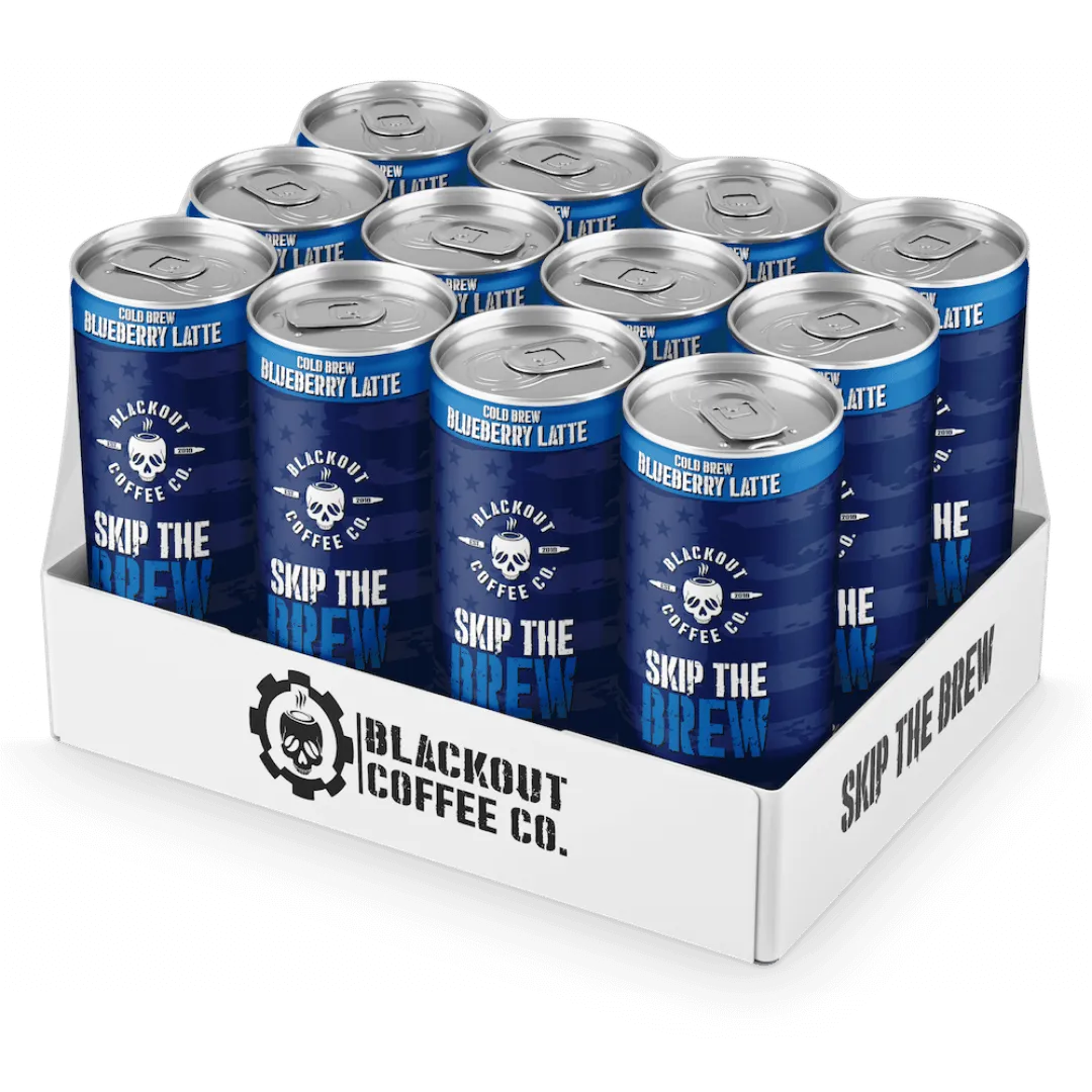 Blackout Coffee RTD Cold Brew BLUEBERRY LATTE 12 Pack