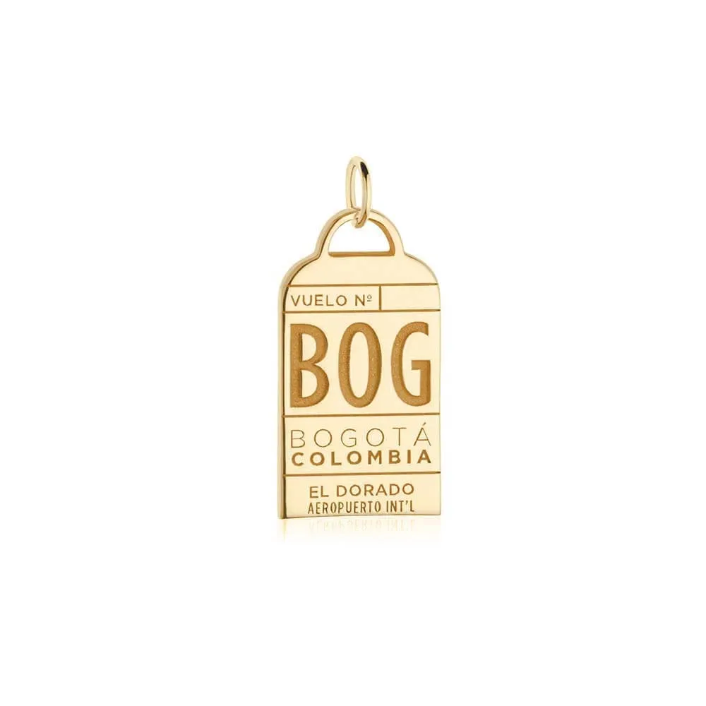 Bogota Colombia BOG Luggage Tag Charm Gold