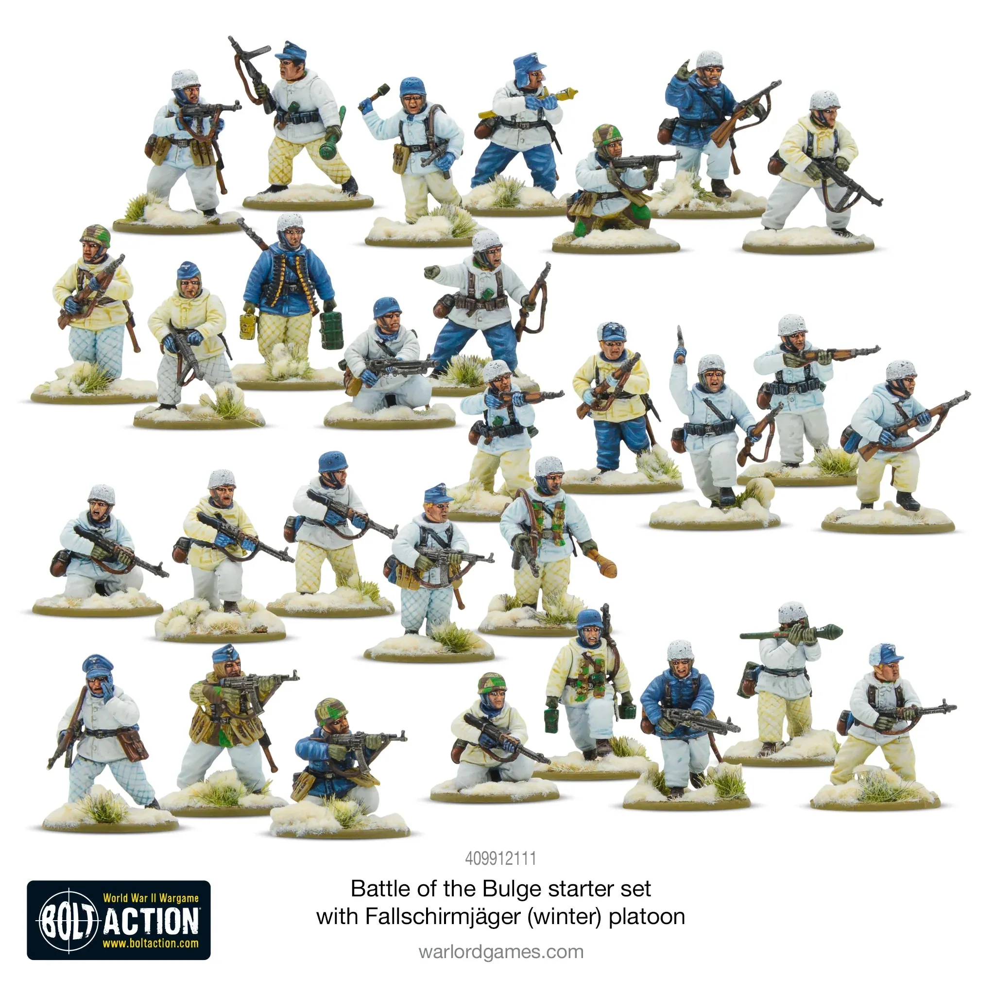 Bolt Action - Battle Of The Bulge Starter Set With Fallschirmjäger (Winter) Platoon