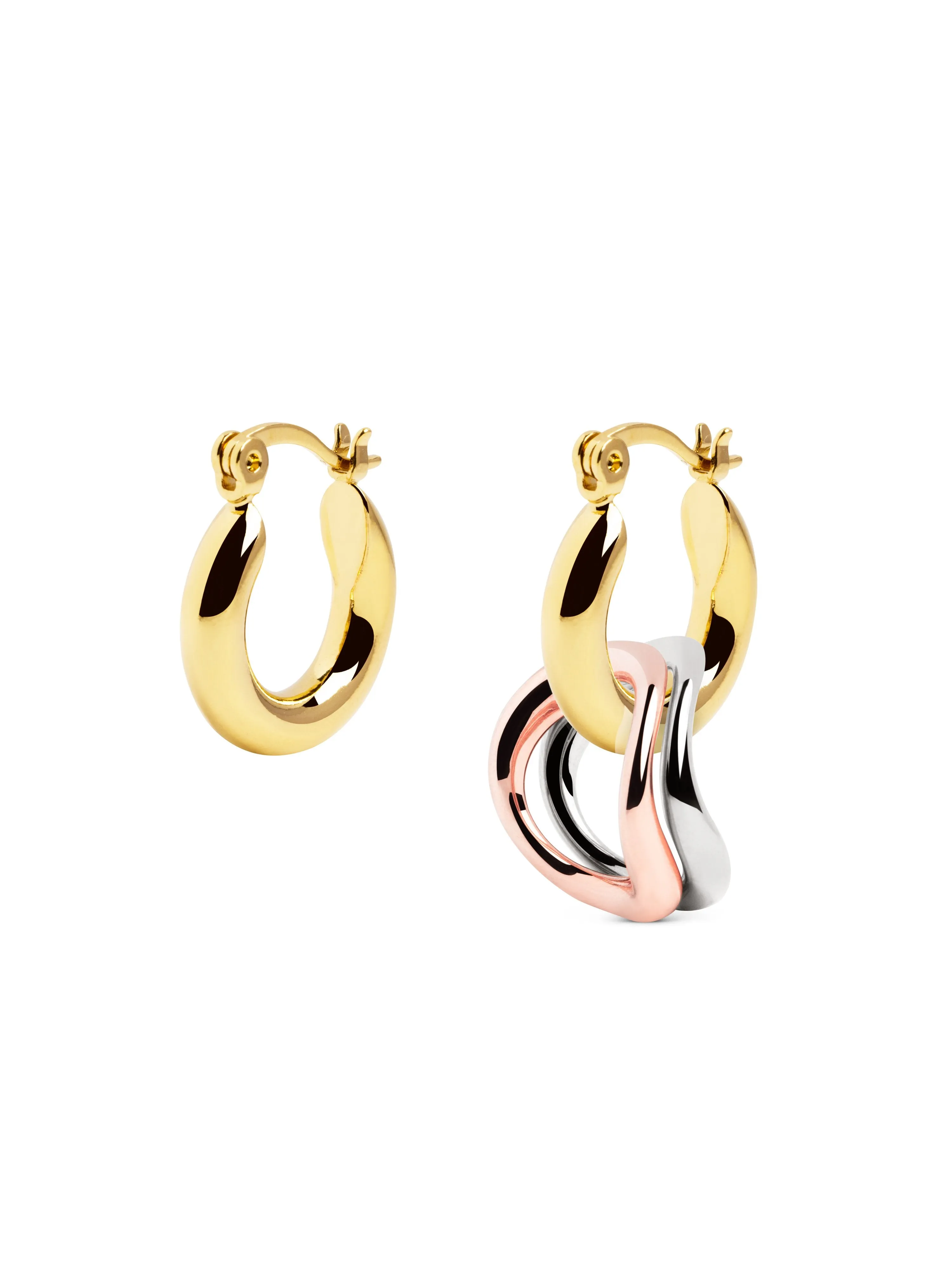 Brisa Tricolour Hoop Earrings