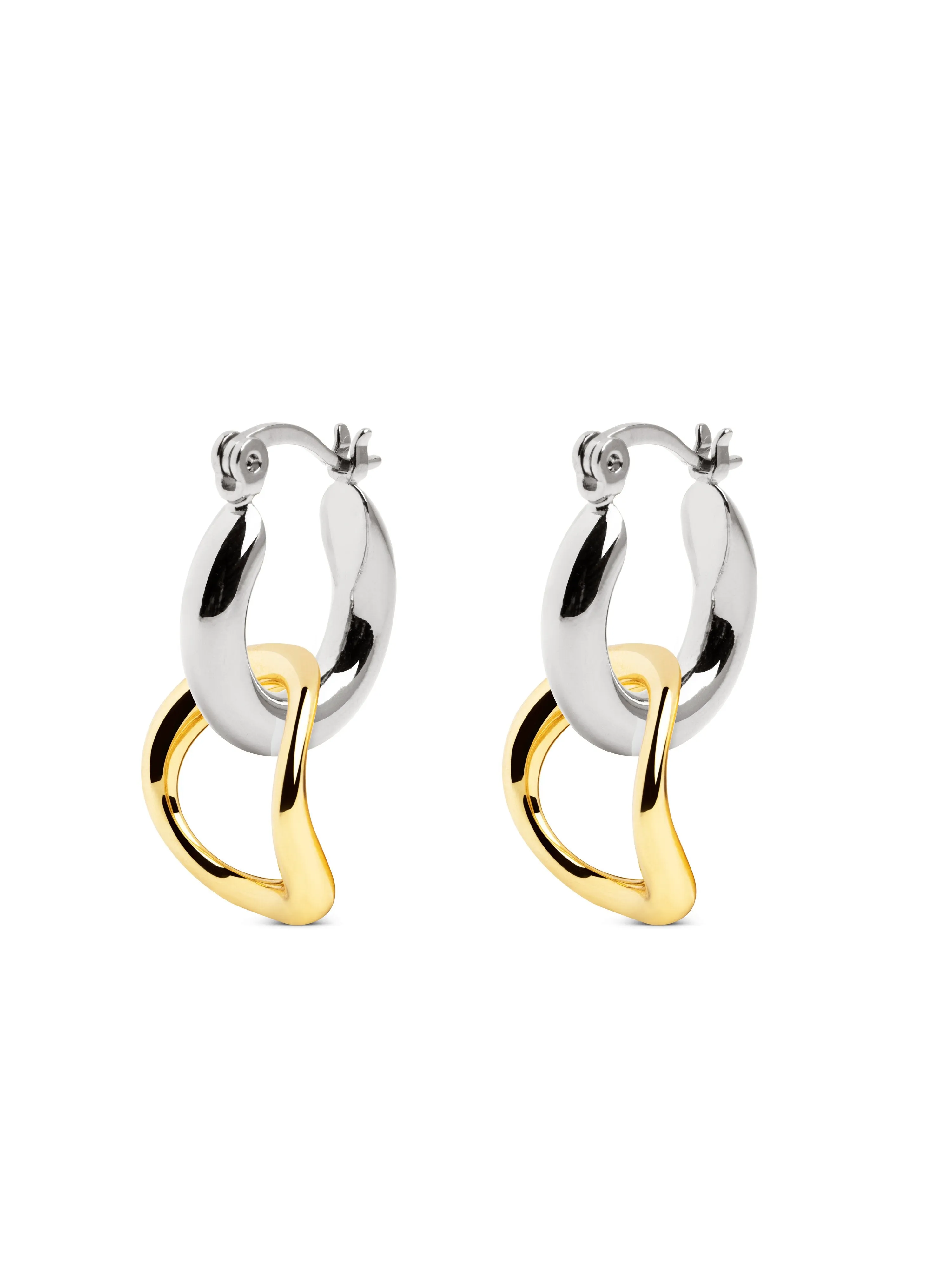 Brisa Two-Colour Gold Hoop Earrings