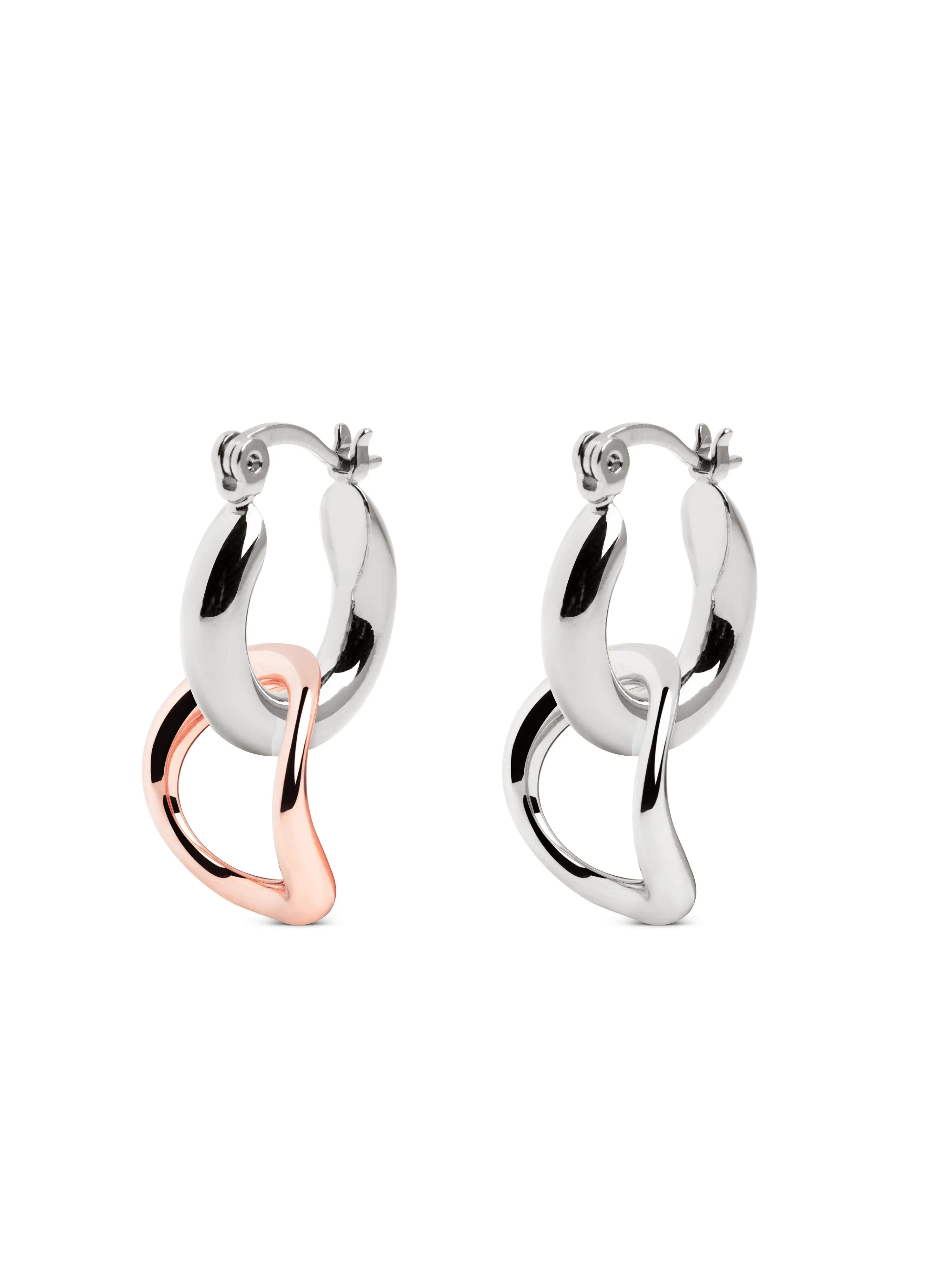 Brisa Two-Colour Rose Gold Hoop Earrings