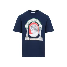 Casablanca La Medaille Printed Tee 'Navy'