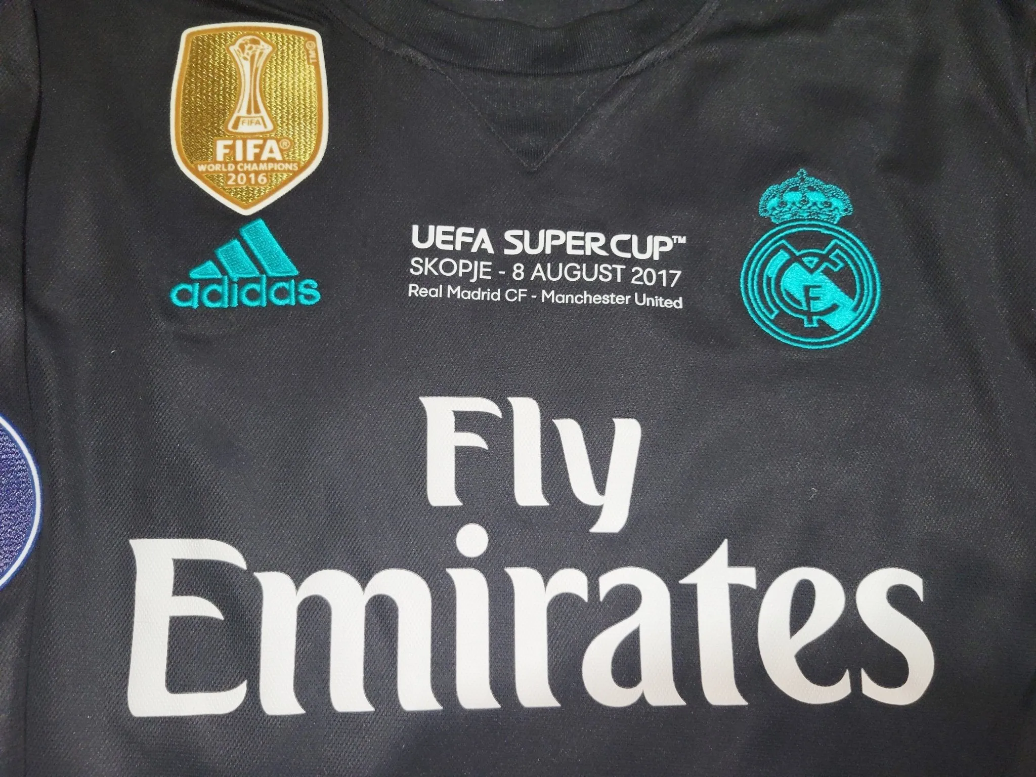 Cristiano Ronaldo Real Madrid 2017 2018 UEFA SUPER CUP FINAL Long Sleeve Away Jersey Shirt M SKU# B31088