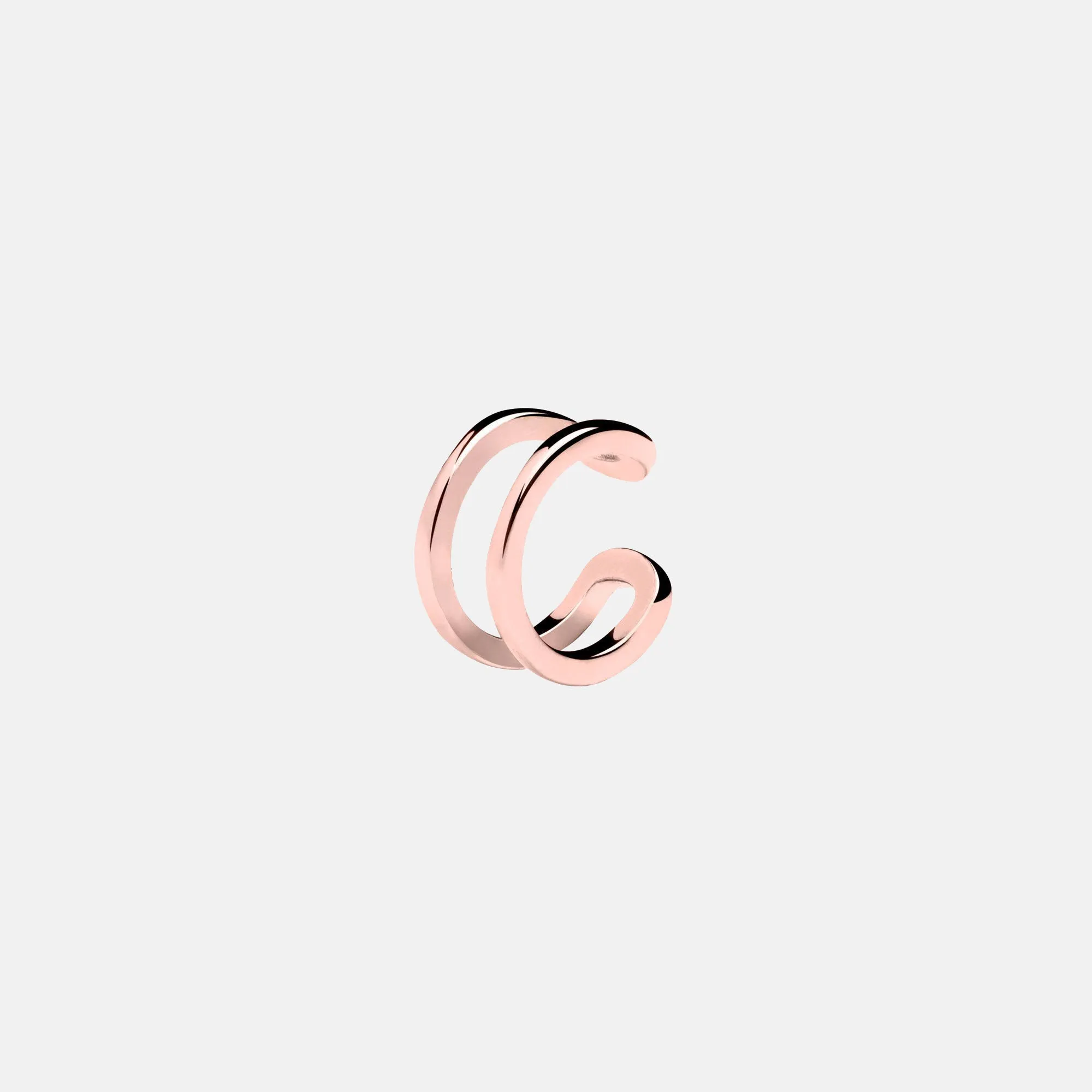 Double Ring Rose Gold Ear Cuff