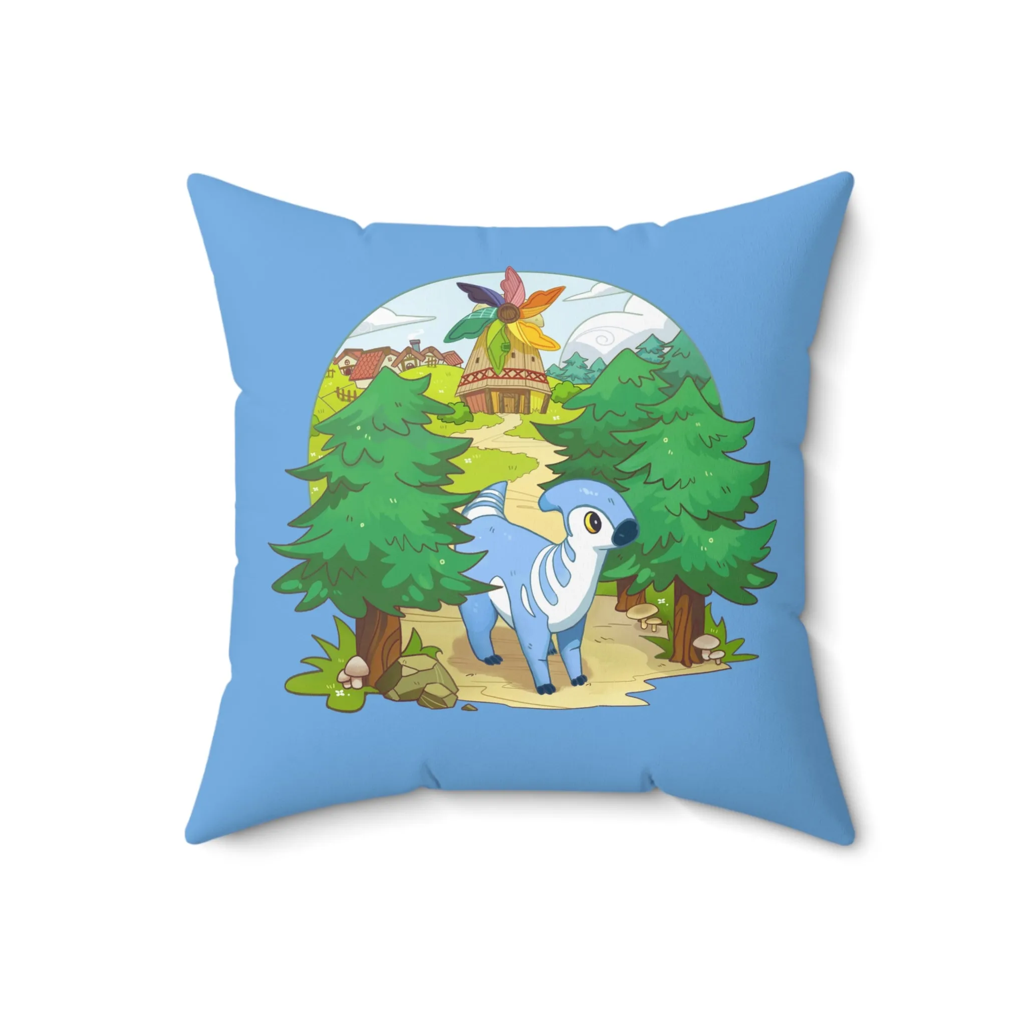 Double Sided Square Pillow - featuring Triassea Lucky and Walk by the Windmill!