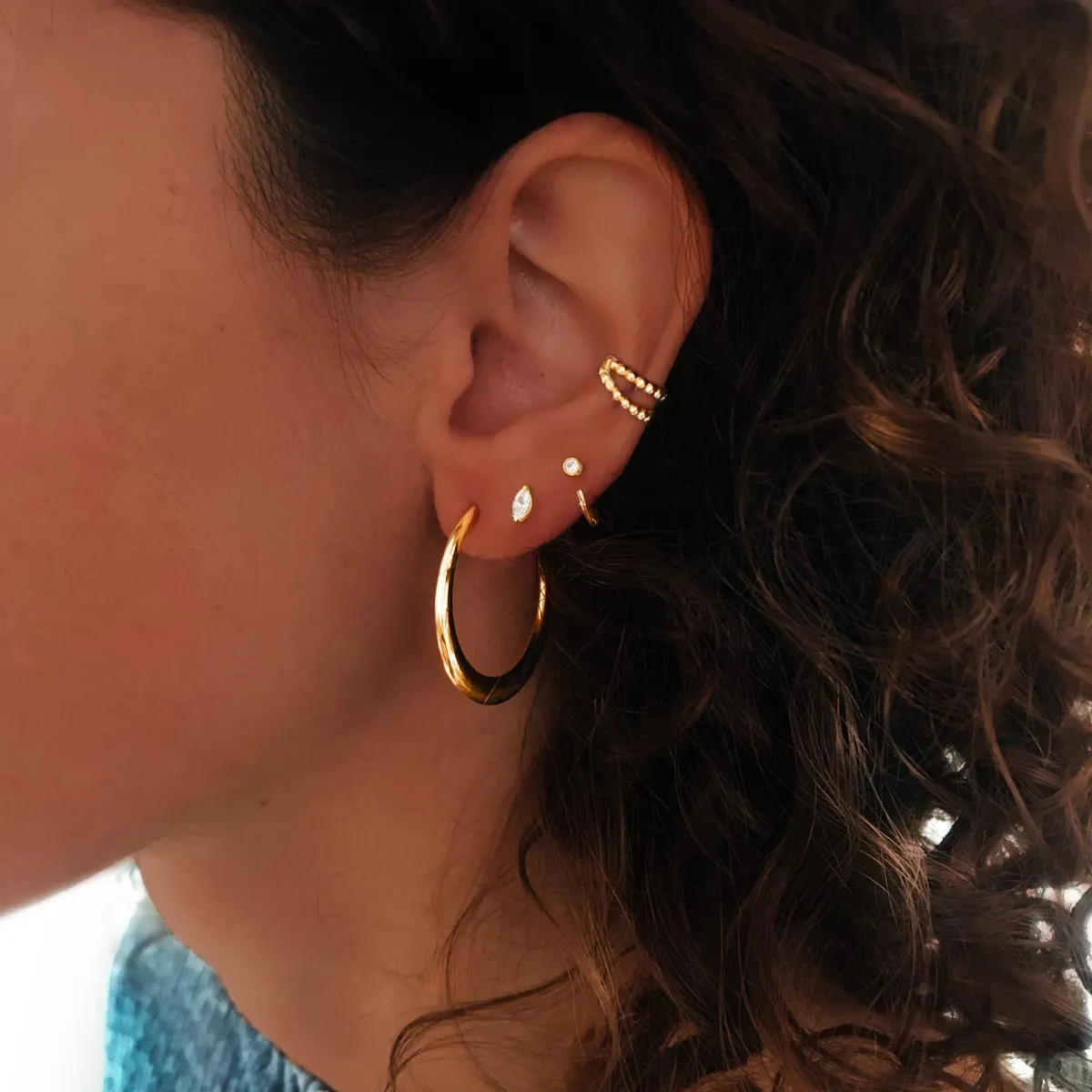 Gold Cenit Hoop Earrings