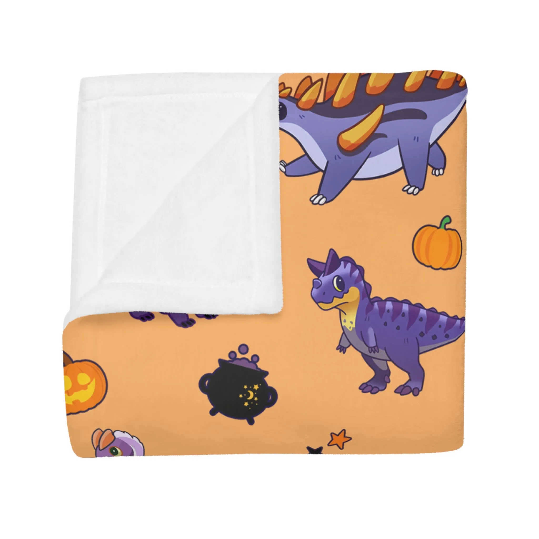 Halloween Dinos - Orange Plush Fleece Blanket (Australia Edition)