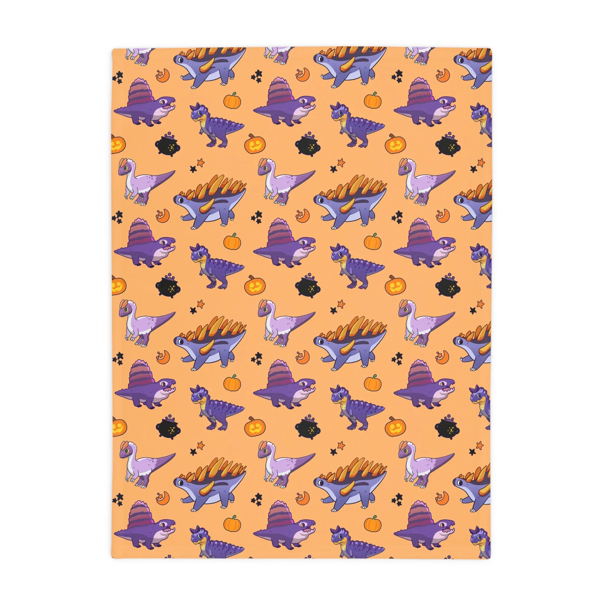 Halloween Dinos - Orange Plush Fleece Blanket (Australia Edition)