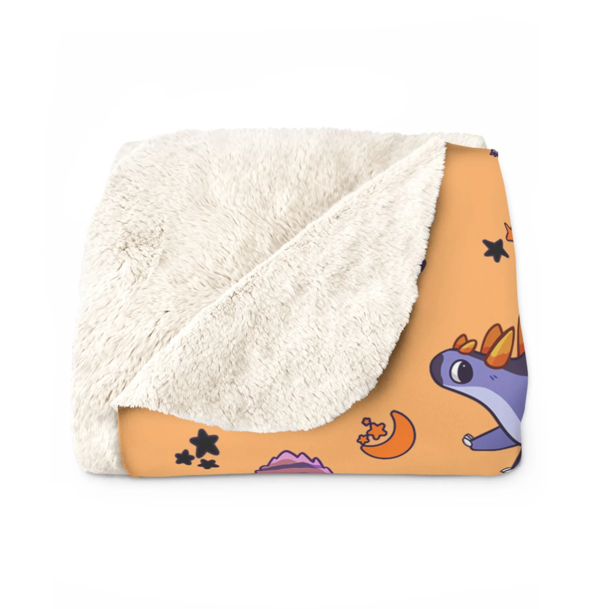 Halloween Dinos - Orange Sherpa Fleece Blanket