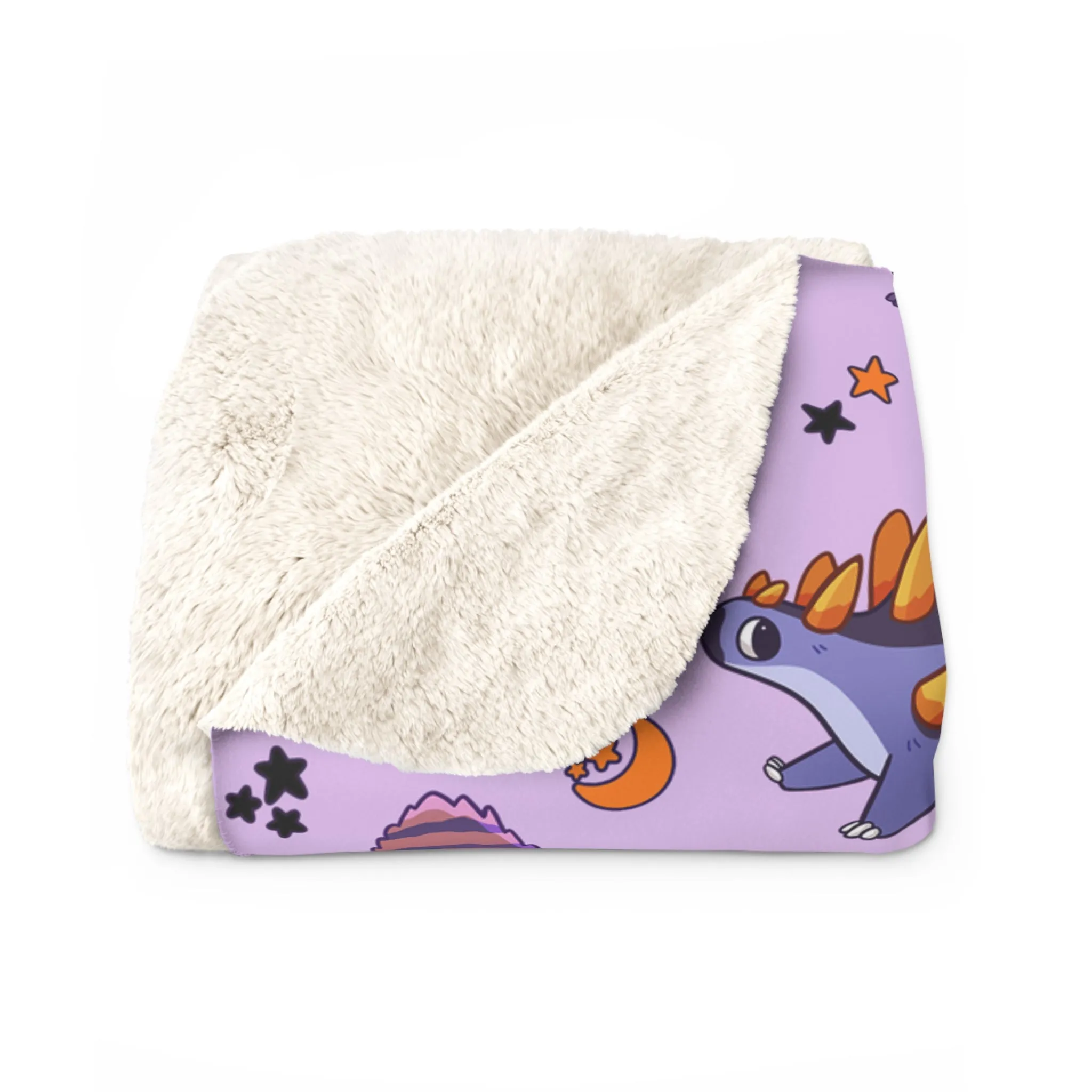 Halloween Dinos - Purple Sherpa Fleece Blanket