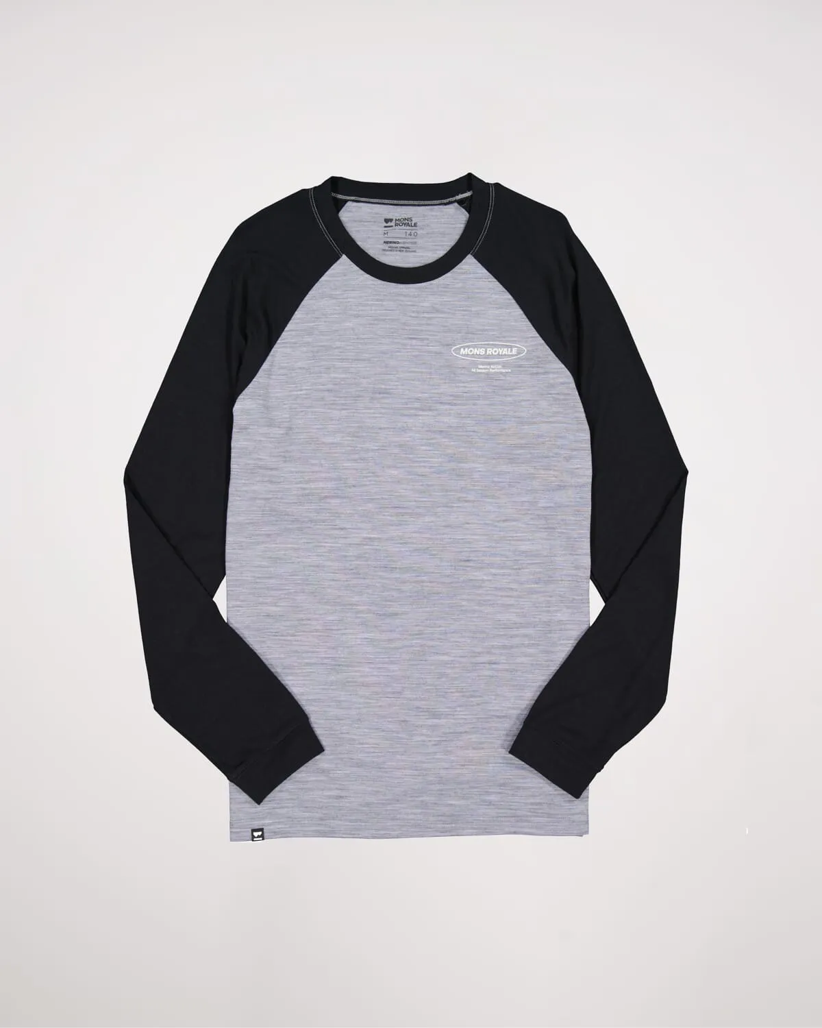 Icon Merino Raglan Long Sleeve - Grey Heather / Black