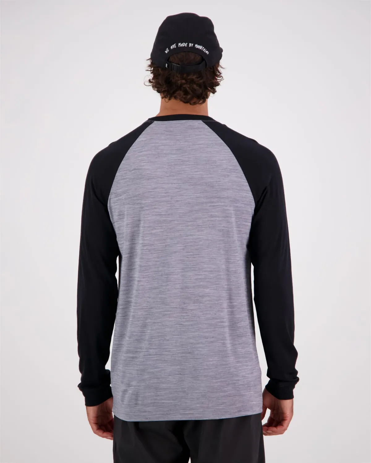 Icon Merino Raglan Long Sleeve - Grey Heather / Black