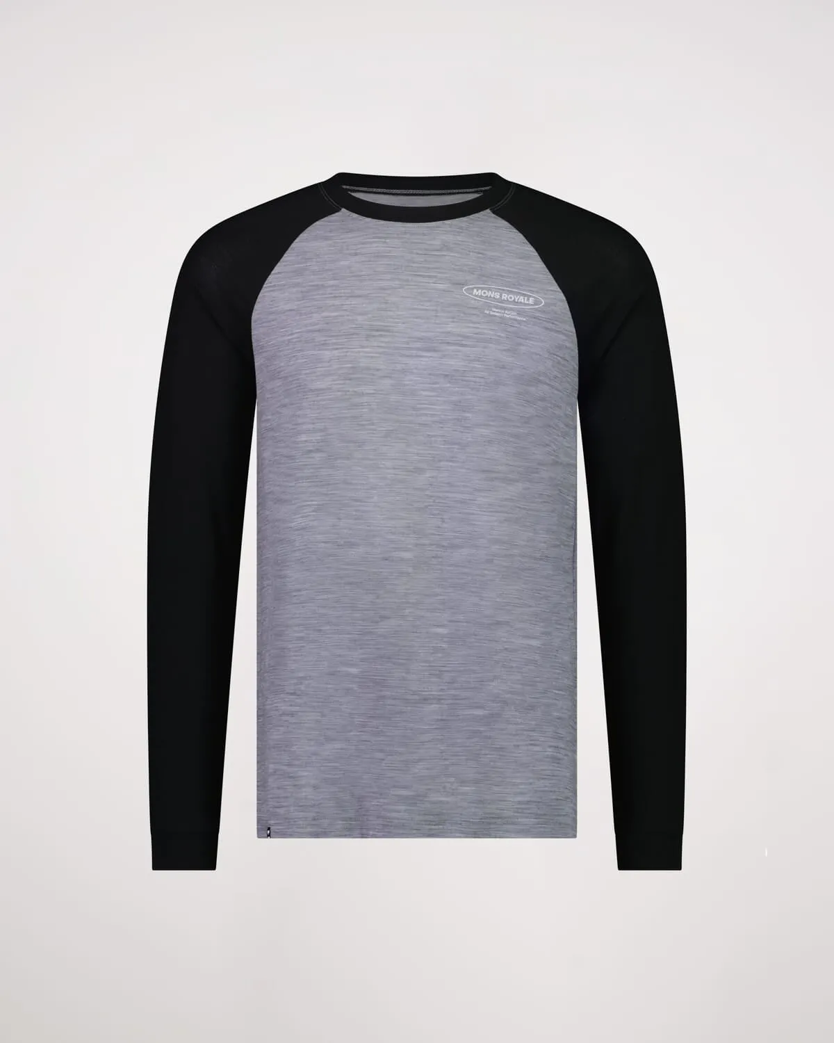 Icon Merino Raglan Long Sleeve - Grey Heather / Black