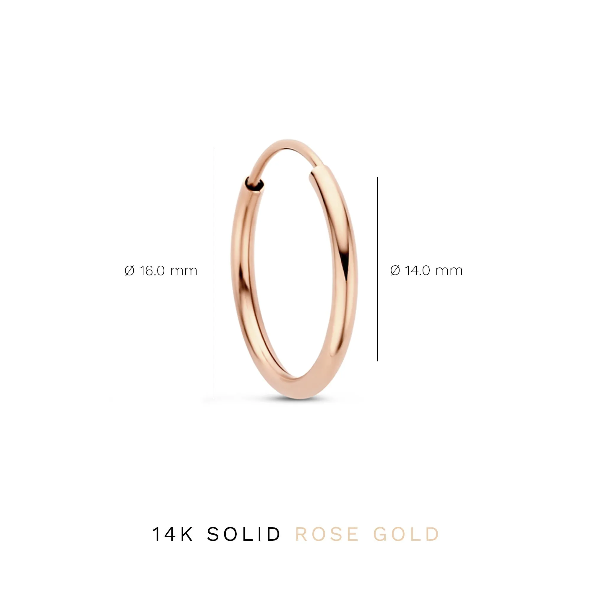 La Concorde Cerise 14 karat rose gold hoop earrings 16 mm