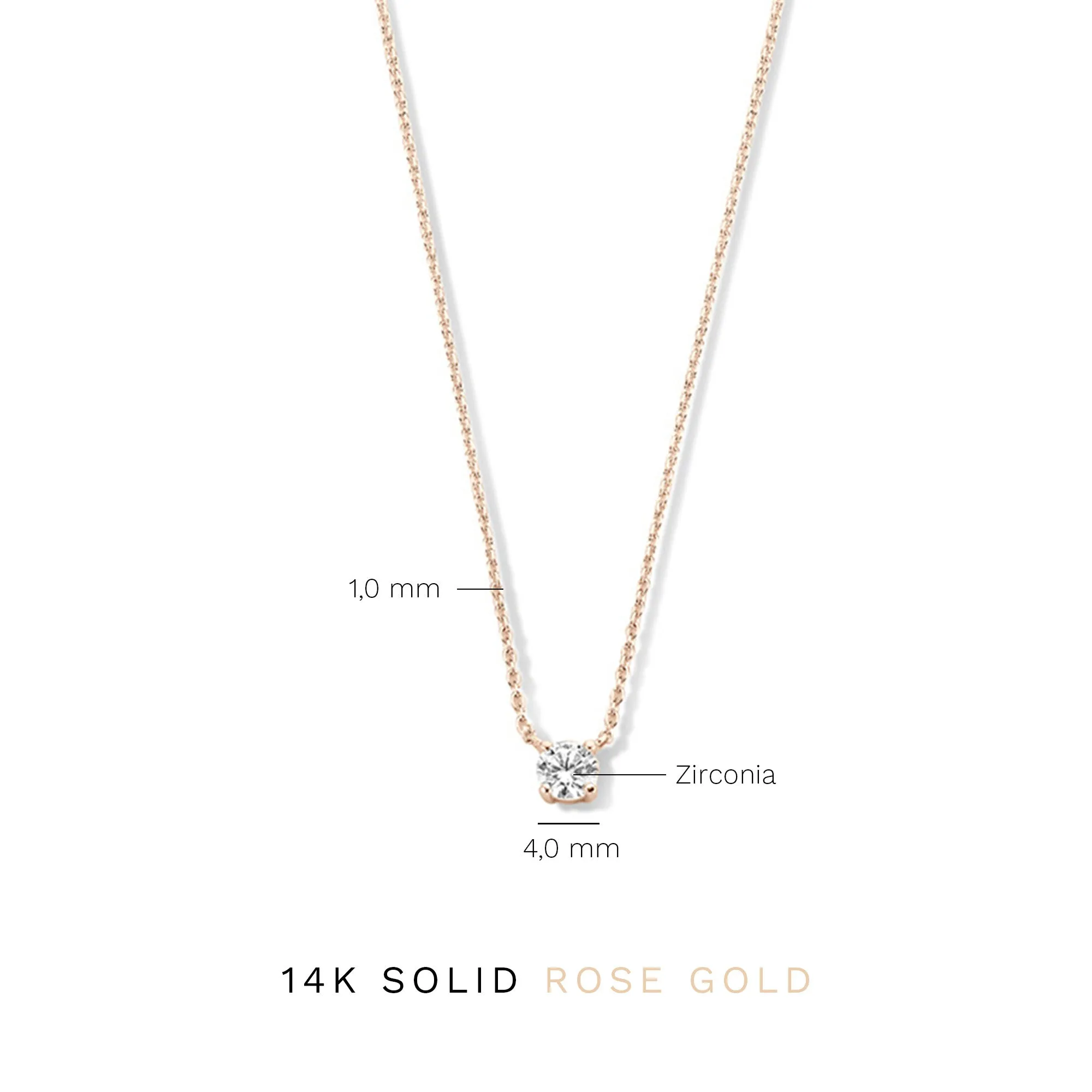 La Concorde Garance 14 karat rose gold necklace with zirconia stone