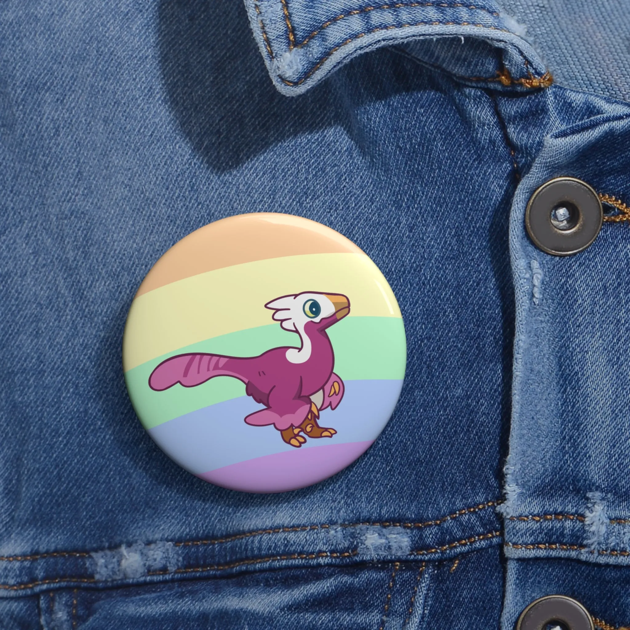 Lesbian Pride Troodon - Pin Badge