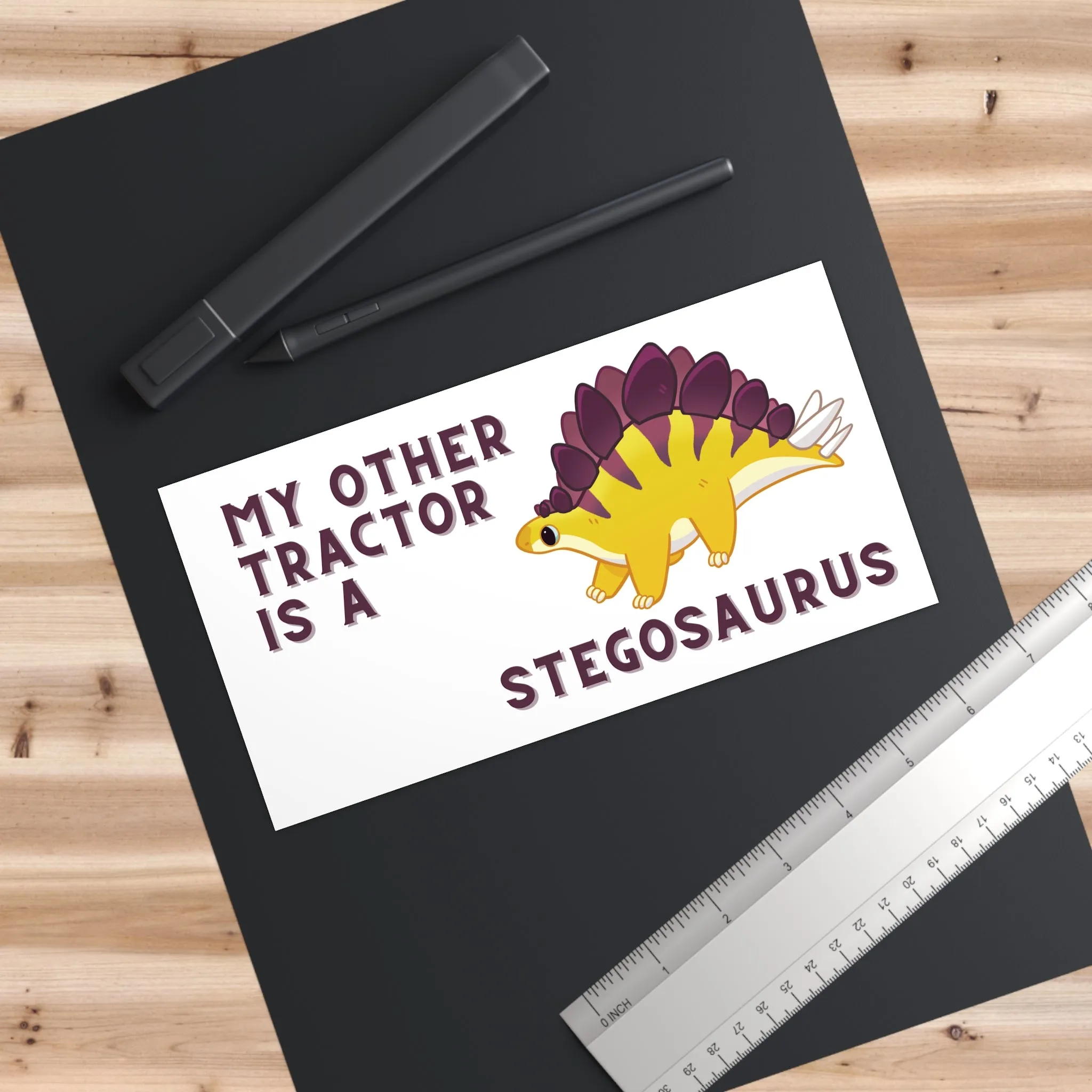 My Other Tractor is a Stegosaurus - Bumper Sticker