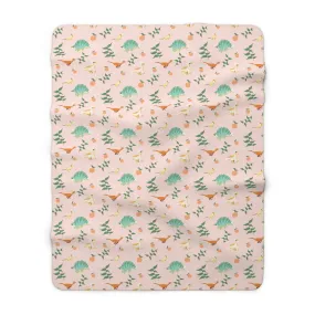 Peach Dinos - Sherpa Fleece Blanket