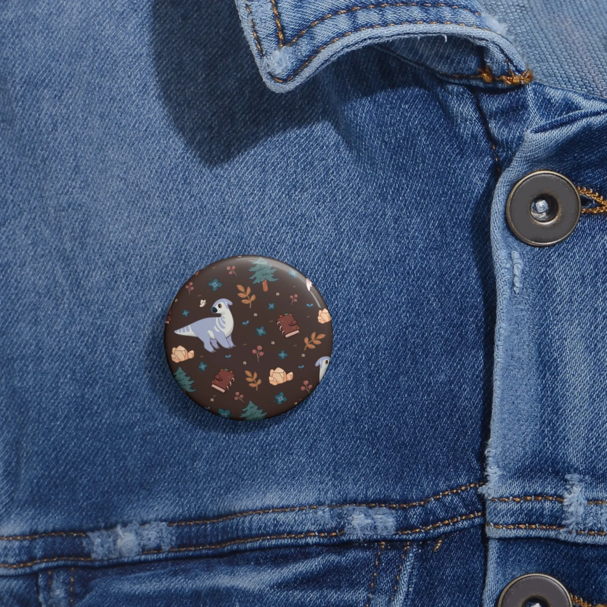 Pin Button - Roaming Rancher in Truffle Brown