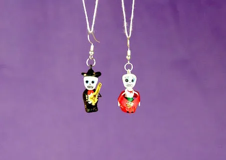 "Catrina" Mexican Clay Skeleton Earrings