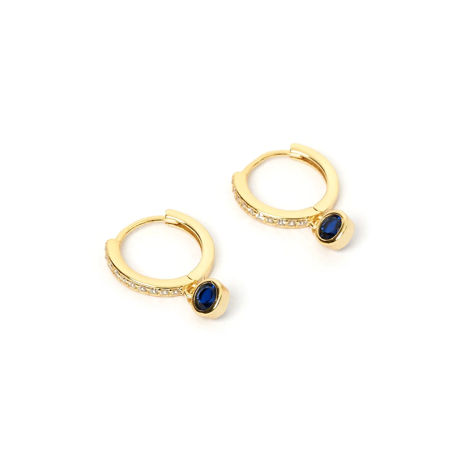 Rhodes Gold Earrings - Sapphire