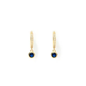 Rhodes Gold Earrings - Sapphire