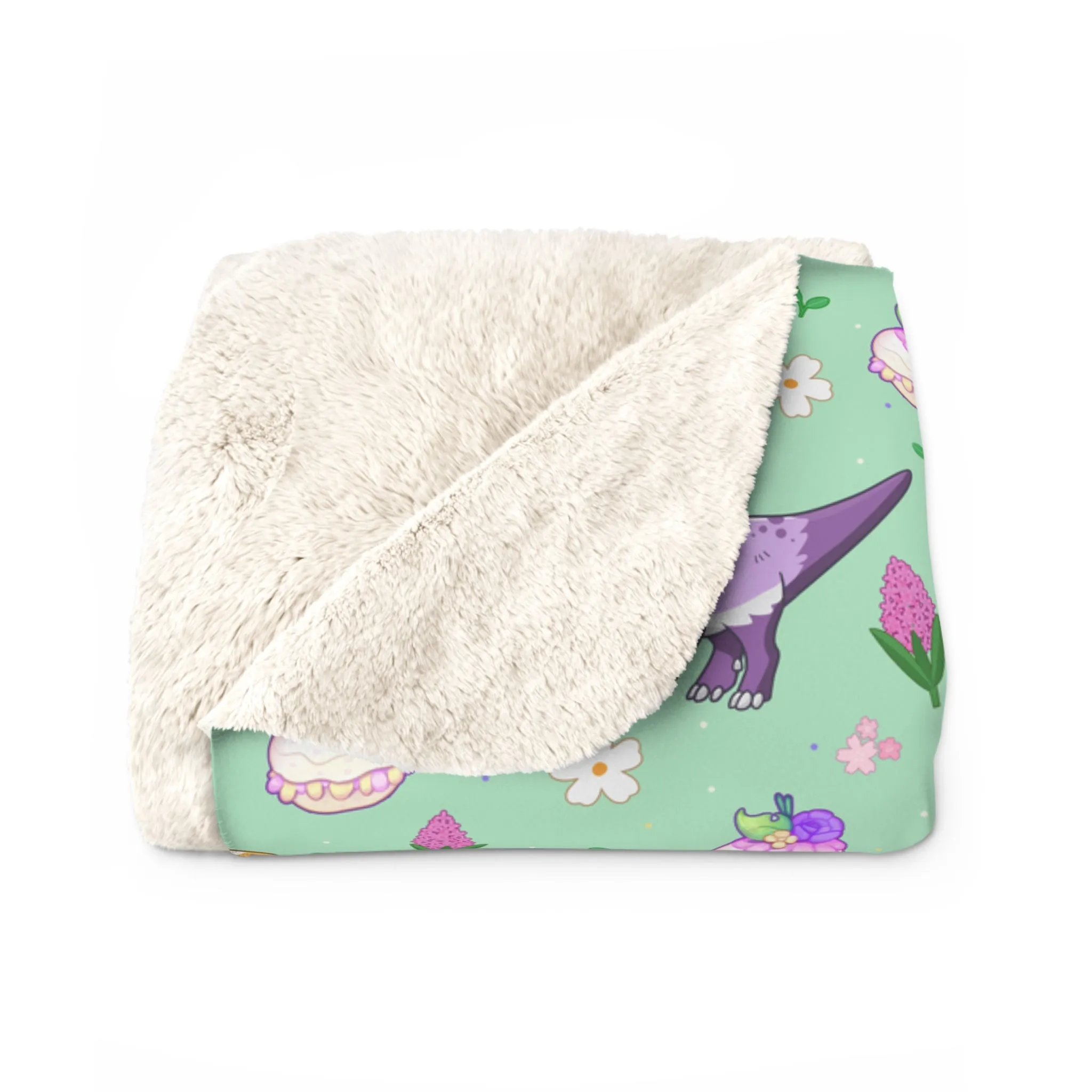 Spring Dinos - Sherpa Fleece Blanket