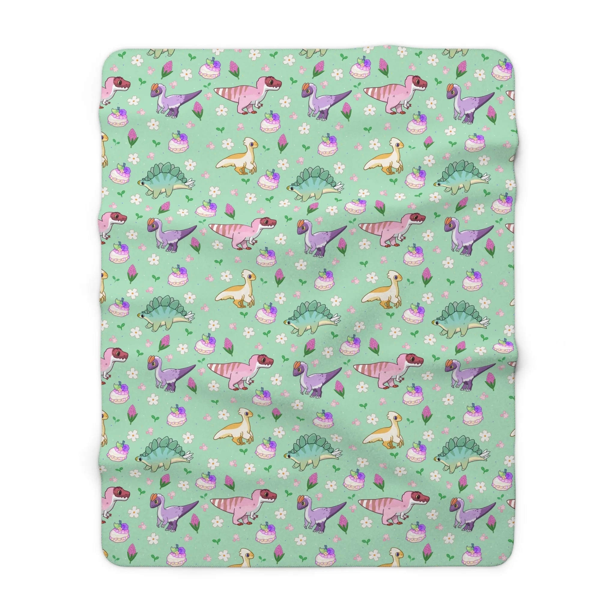 Spring Dinos - Sherpa Fleece Blanket