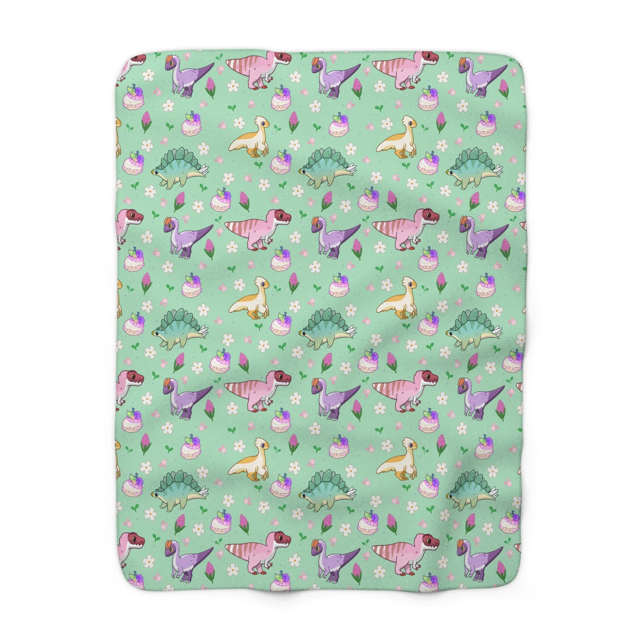 Spring Dinos - Sherpa Fleece Blanket