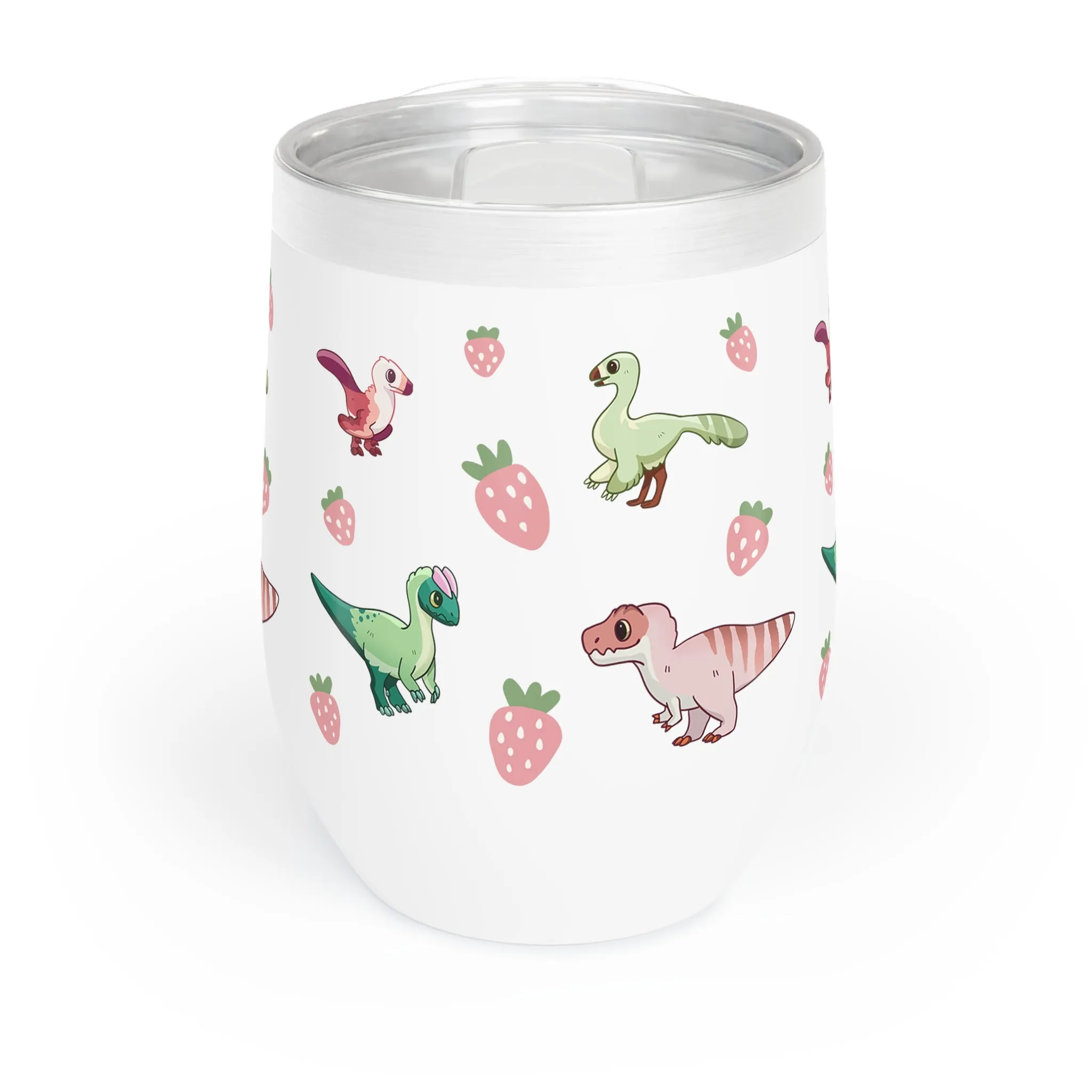 Strawberry Dinos - Chill Wine Tumbler