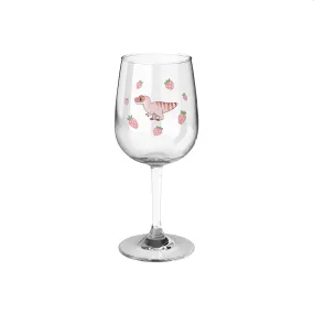 Strawberry Dinos - Wine Glass